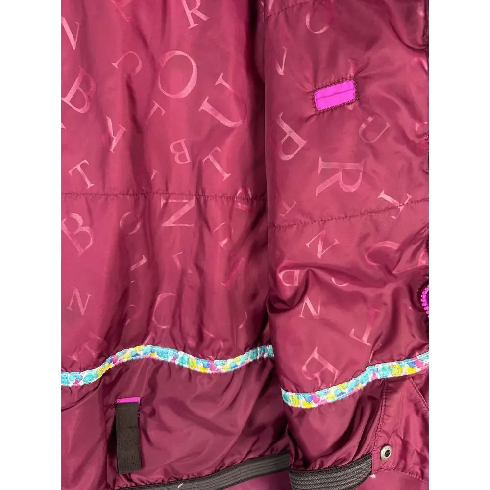 Burton Girls Dryride Snowboard Jacket L 14 16 Purple Colorblock Insulated Ski